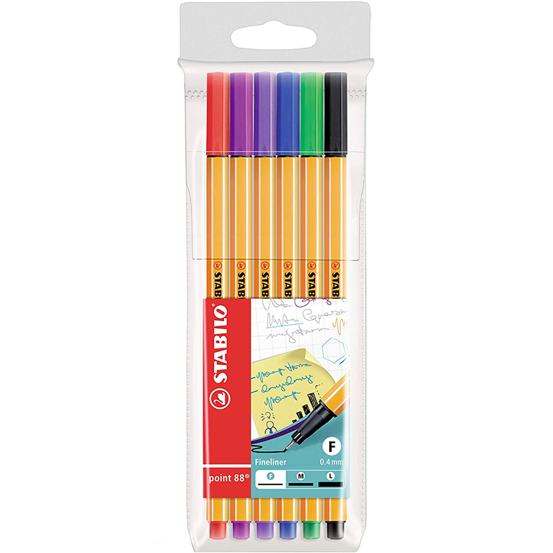  STABILO Point 88 - Bolígrafos finos, punta fina de 0.016 in,  paquete de 40 colores surtidos : Productos de Oficina